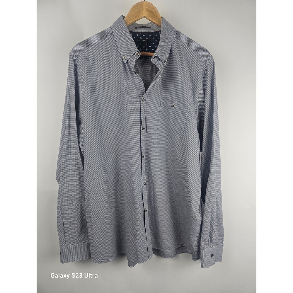 Ted Baker London, designer, button down lo g sleeve dress shirt, 100% co…